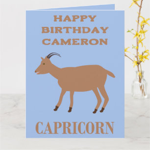 Cartão Capricorn - Sinal de Estrela - Capturar Aniversári