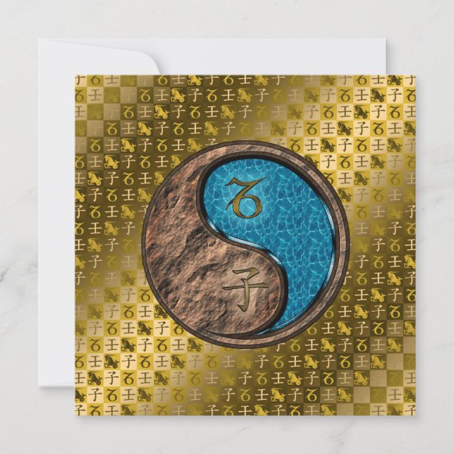 Cartão Capricórnio e rato de água (Frente)