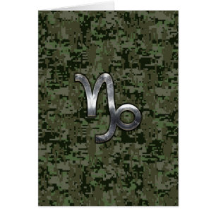 Cartão Capricórnio Zodiac Sinal sobre o camo digital ver