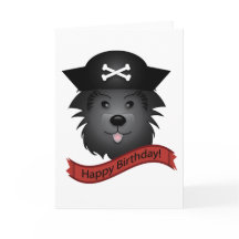 Captain Black Dog - Greeting Card, Standard white