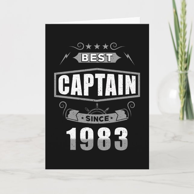 Cartão Captain's Birthday Best Captain Since 1983 (Frente)
