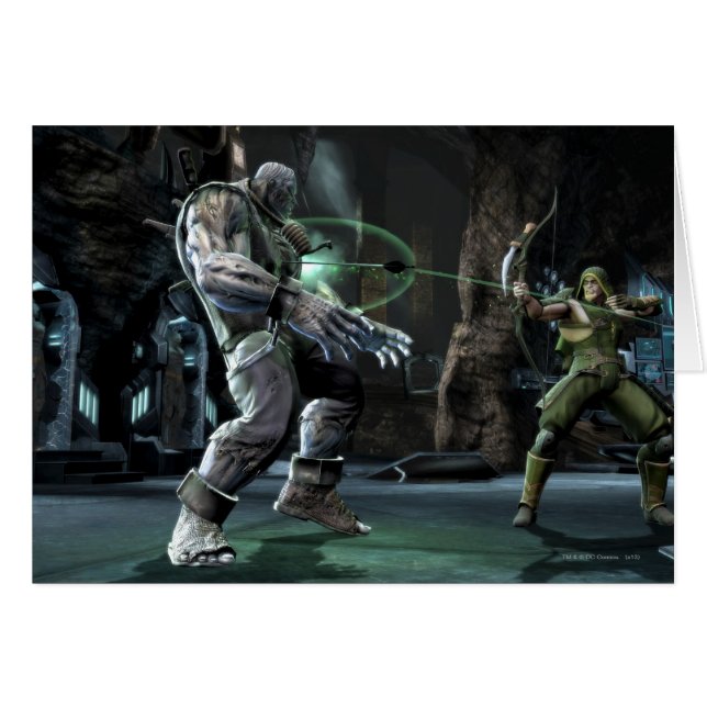 Cartão Captura de tela: Grundy vs Green Arrow (Frente Horizontal)