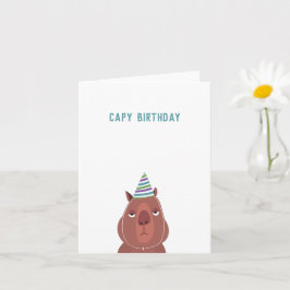 Cartão "Capy Birthday" Chapéu do Partido Capybara | DENTR