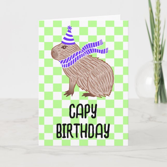Cartão Capy Birthday Funny Capybara Lover Saudação (Frente)