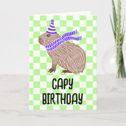 Cartão Capy Birthday Funny Capybara Lover Saudação