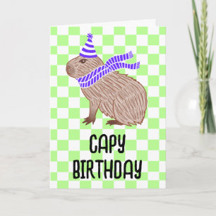 Cartão Capy Birthday Funny Capybara Lover Saudação