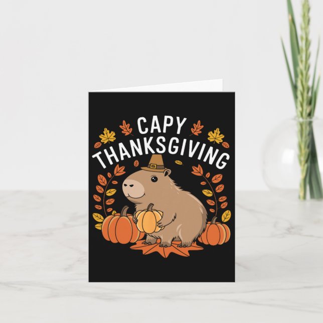 Cartão Capy Thankand Funny Capybyra Fall (Frente)