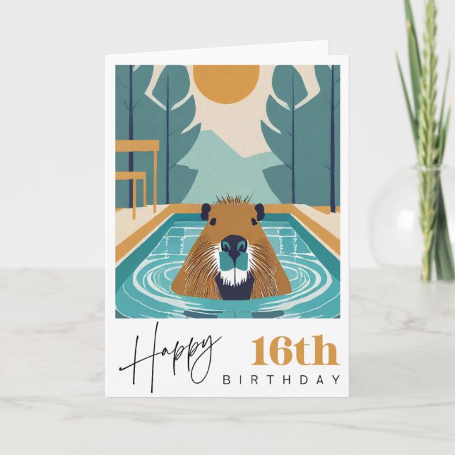 Cartão Capybara 16º Aniversário (Frente)