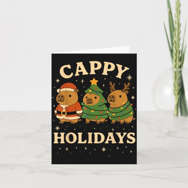 Cartão Capybara Christmas Shirt, Funny Capy Holidays  (Frente)