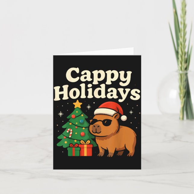 Cartão Capybara Christmas Shirt, Funny Capy Holidays  (Frente)