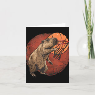 Cartão Capybara Drawi, basquetebol Trabalho de arte