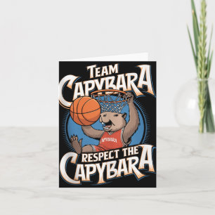 Cartão Capybara Dunking Basbol Retro Vintage Style Ta