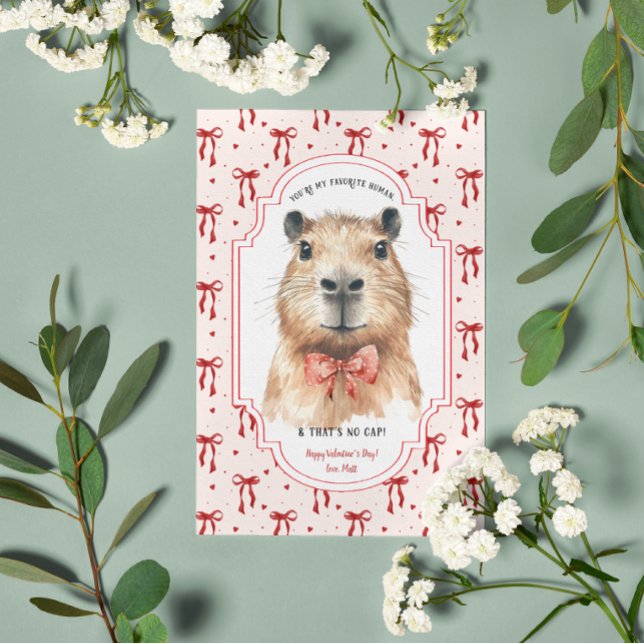 Cartão Capybara Love: Sem Dia de os namorados Boné (Criador carregado)