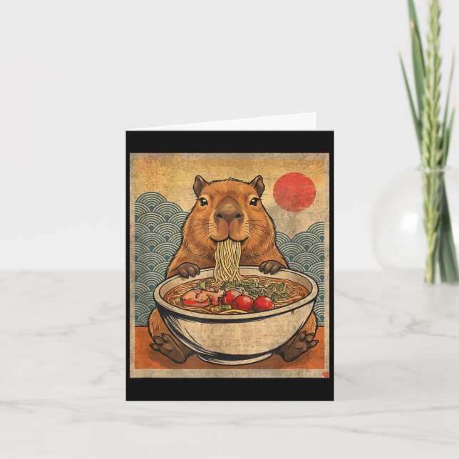 Cartão Capybara Ramen Japanese Funny Graphic Kawaii Anime (Frente)