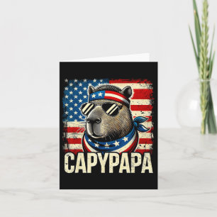 Cartão Capypapa 4 De Julho Bandeira Americana Capybara Pa