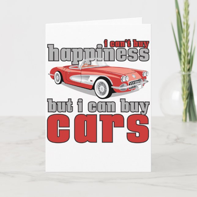Cartão Car Lover Can't Buy Happiness Can Buy Cars Car (Frente)