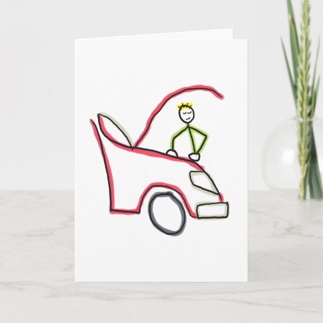 Cartão Car Mechanic Stickman (Frente)