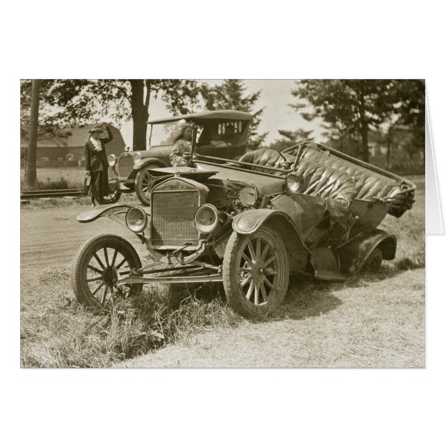 Cartão Car Wreck (Frente Horizontal)