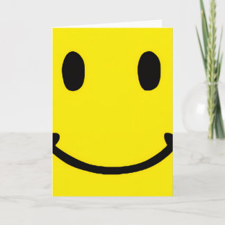 Cartão Cara Amarela Grande Sorriso Retro Brilhante