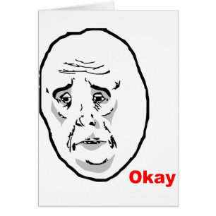 Cartão Cara aprovada Meme da raiva da cara