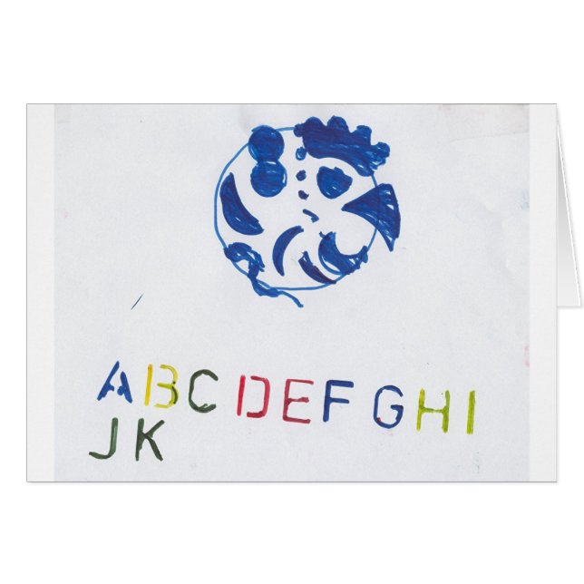 Cartão Cara azul feliz (Frente Horizontal)