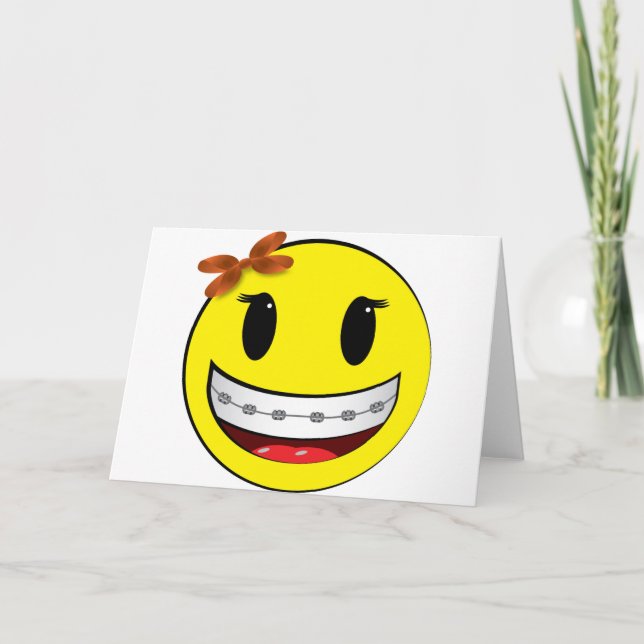 Cartão cara com aparelho - garota (Frente)