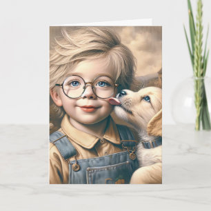Cartão Cara de Garotinho Cachorro