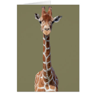 Cartão Cara de girafa bonita