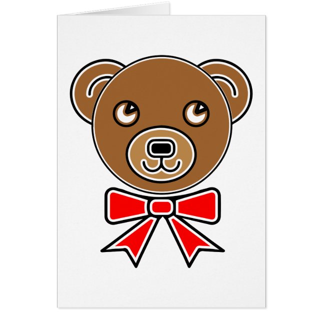 Cartão Cara de urso engraçado (Frente)