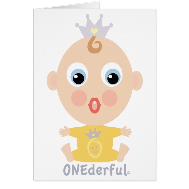 Cartão Cara do BEBÊ de ONEderful - amarelo (Frente)
