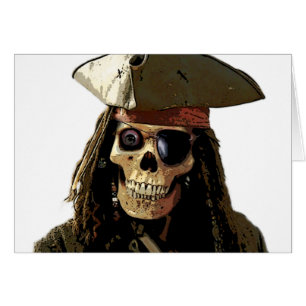 Cartão Cara do crânio de Posterized do pirata