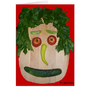 Cartão Cara do vegetariano