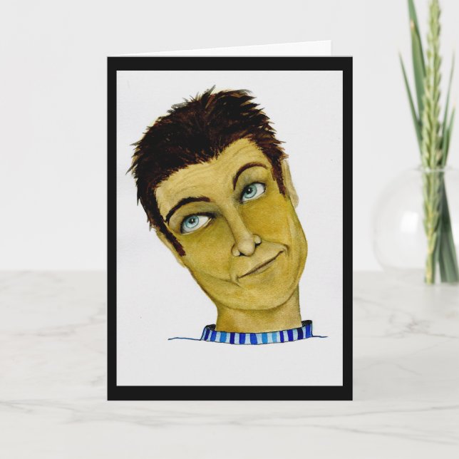 Cartão Cara engraçada ou o limpa-para-brisas ou o Inseto (Frente)