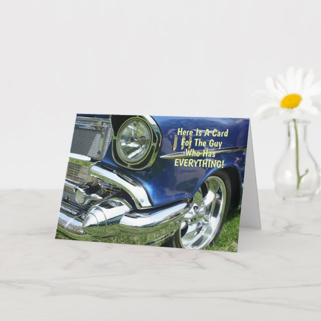 Cartão Cara Engraçada Que Tem Tudo, Chevy Azul 57, Vs 2 (Planta pequena)