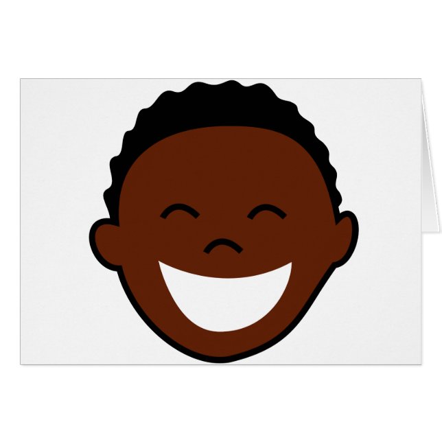 Cartão Cara feliz do menino (Frente Horizontal)