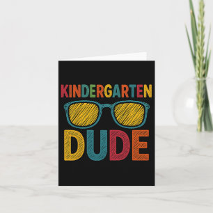 Cartão Cara Kindergarten Divertido Primeiro Dia de Volta 