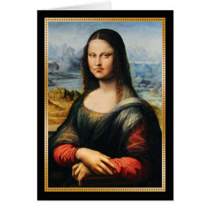 Cartão Cara mal-humorada de da Vinci Mona Lisa