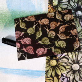 Cartão Caracóis retro-castanhos amam caracol