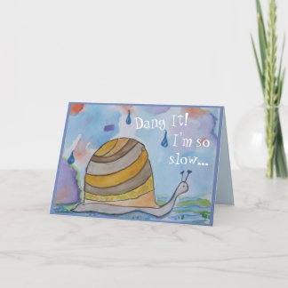 Cartão Caracol Bonito Desculpe-me por estar atrasado para