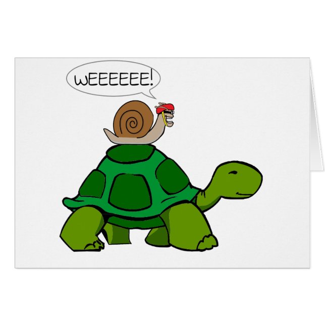 Cartão Caracol e Tartaruga - Turbo Duo (Frente Horizontal)