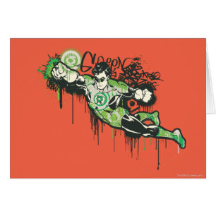 Cartão Caractere de Grafite Lanterna Verde