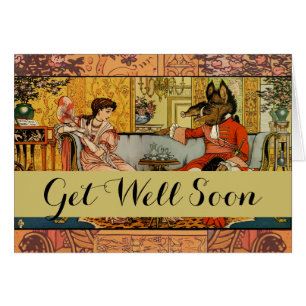 Cartão Caracteres de Contorno de Fada Clássica da Besta