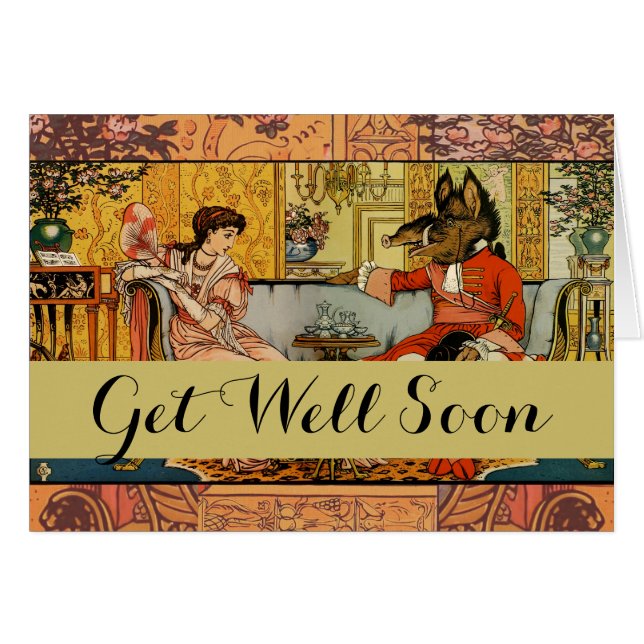 Cartão Caracteres de Contorno de Fada Clássica da Besta (Frente Horizontal)