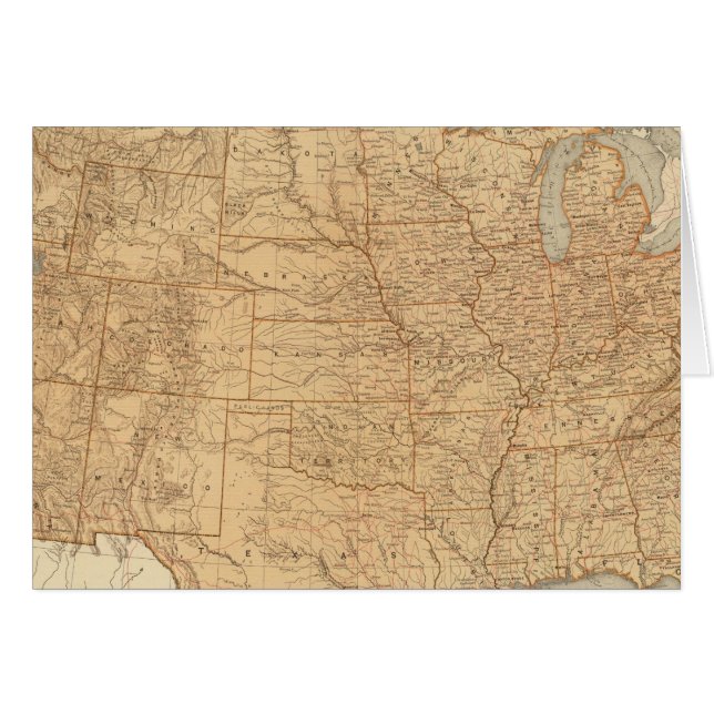Cartão Características topográficas dos Estados Unidos (Frente Horizontal)