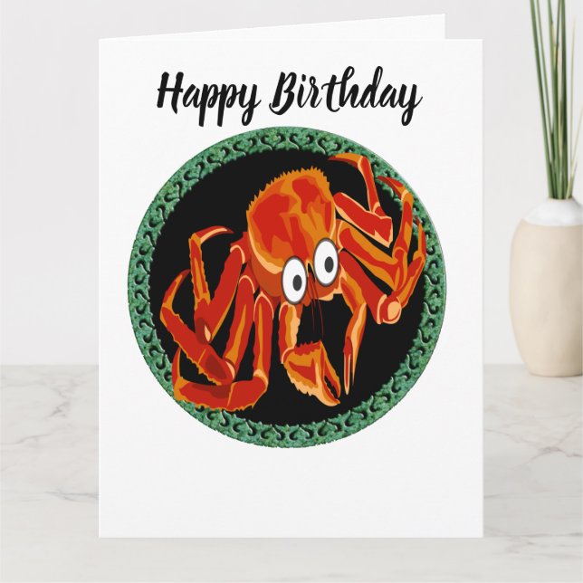 Cartão Caranguejo das laranjas tropicais do oceano (Frente)