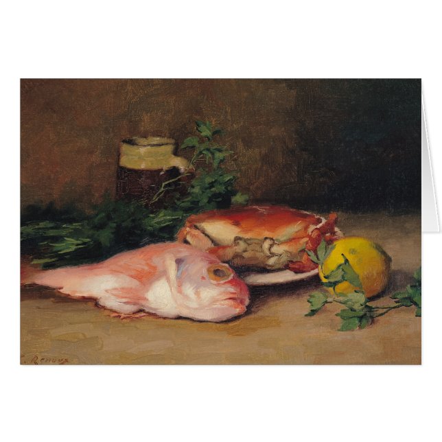 Cartão Caranguejo e salmonete vermelho (Frente Horizontal)