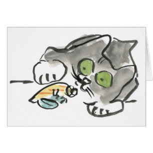 Cartão Caranguejo & gatinho de eremita