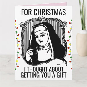 CARTÃO CARÃO DE NATAL CATÓLICO FREIRA ENGRAÇADA
