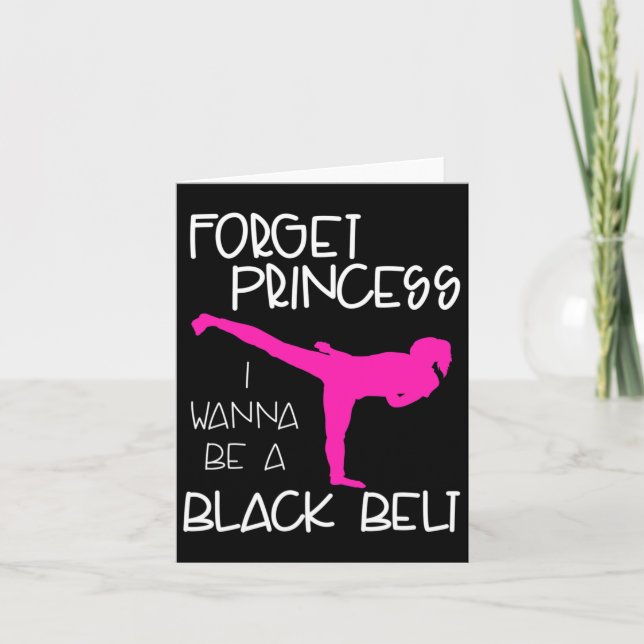 Cartão Carateiro Engraçado Camisa Negra Belt Artes Marcia (Frente)