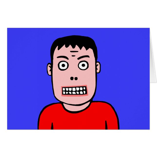 Cartão Caráter Engraçado (Frente Horizontal)